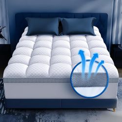 Biteany Twin XL Memory Foam Mattress Topper Plush Pillow Top