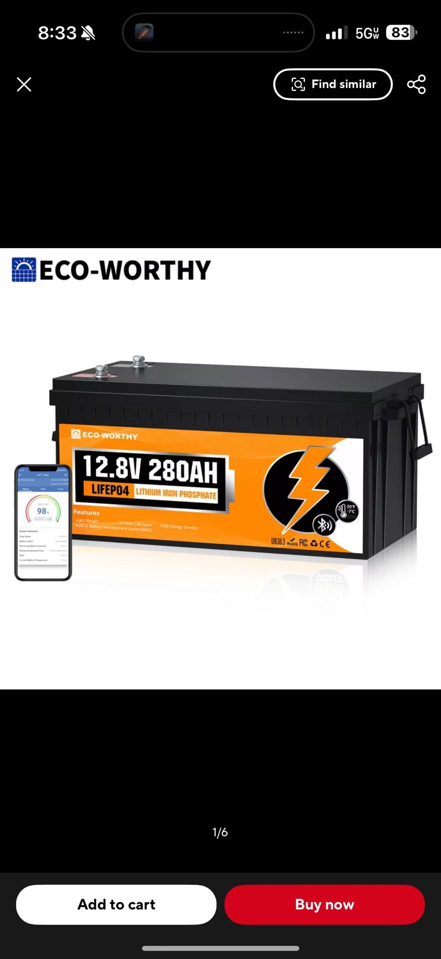 ECO-WORTHY 3584Wh 12V 280Ah LiFePO4 RV Battery