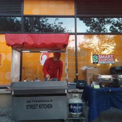 Food Cart With Two Fryers And Grill Plus Storage Underneath 