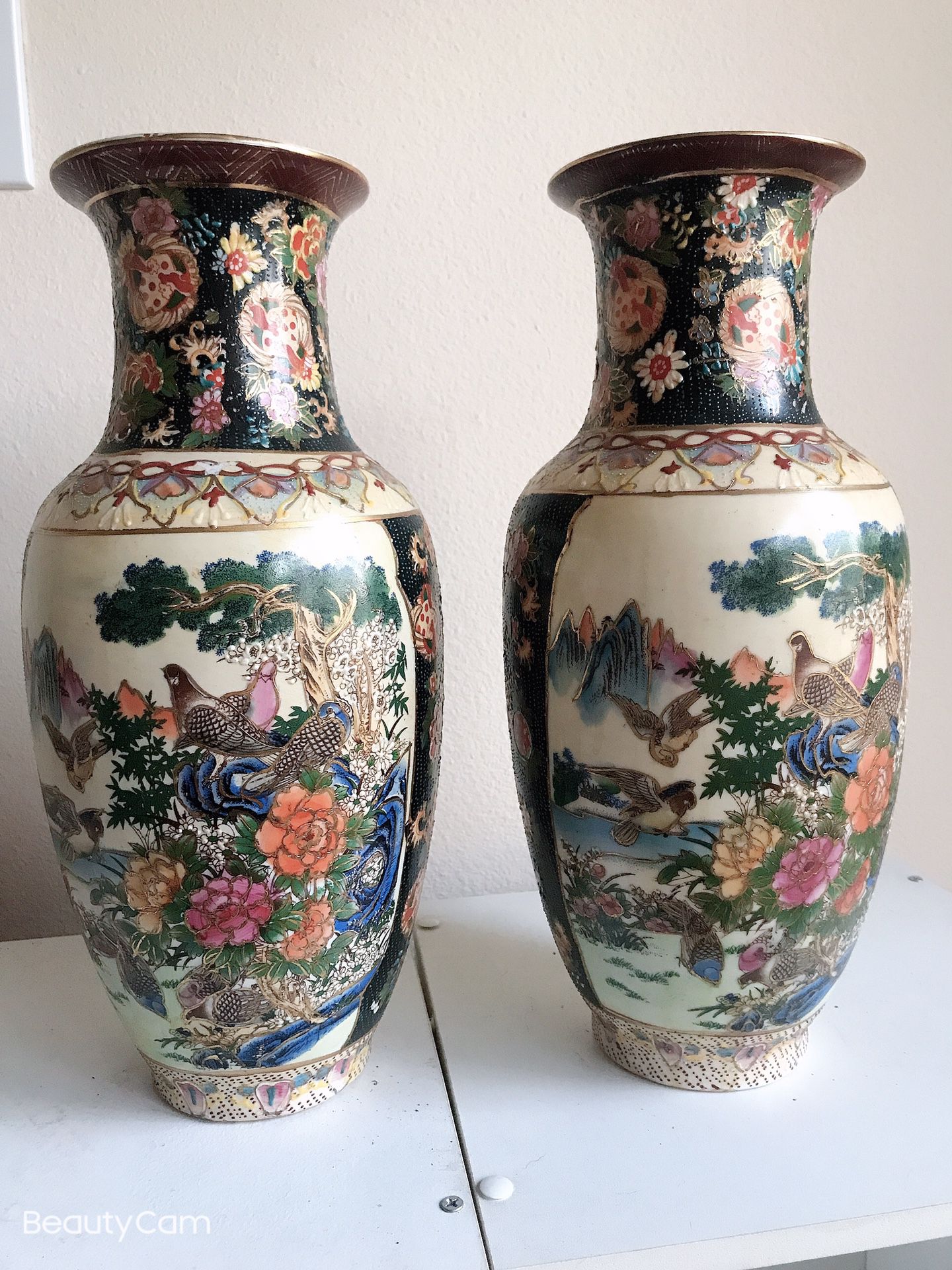 A set, two china vase antique big size 7 in x 15 in hacienda heights pick up