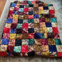 Vintage 70's Patchwork Quilt Bedspread
