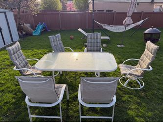 Patio set with 6 chairs