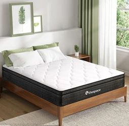 New Queen Size Mattress,10 Inch Grey Medium Firm Queen Mattresses in a Box,Individual Pocket Spring Breathable Comfortable for Sleep Su