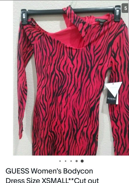 GUESS Women's Bodycon Dress Size XSMALL**Cut out shoulder**Zipper**Lined**NWT