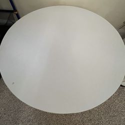 White Heavy Round High End Table For Inside Or Outside CB2 