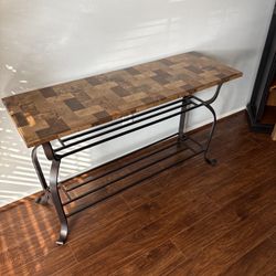 Marble Top With Metal Console Table 