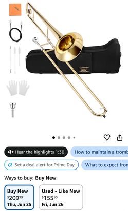 Eastar Bb Tenor Slide Trombone with Mouthpiece, barely used