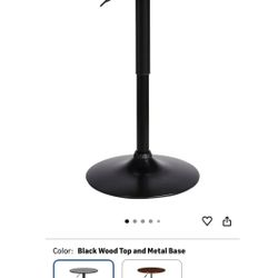 Armen Living Bentley Height Adjustable Swivel Pub Table with Black Wood Finish and Black Base