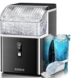 Kismile Nugget Ice Maker Countertop 35 Lbs Per Day Portable Self Cleaning Ice Machine