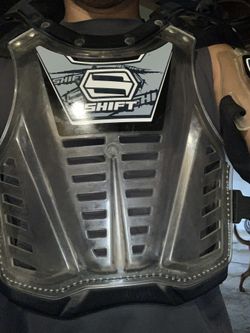 Vintage Shift Racing Adult Dirt Bike Chest Protector Guard Clear Black