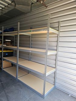 4 Tier Shelving 48 in W x 24 in D American Made Used Heavy Duty Steel Boltless Storage Rack Delivery Available