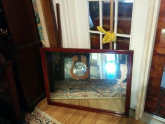 Solid Mahogany Dresser mirror size is 41 by 31