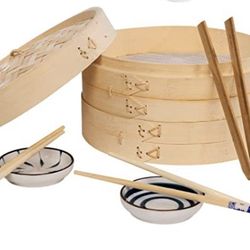 NEWBEED Bamboo Steamer (10 inch),