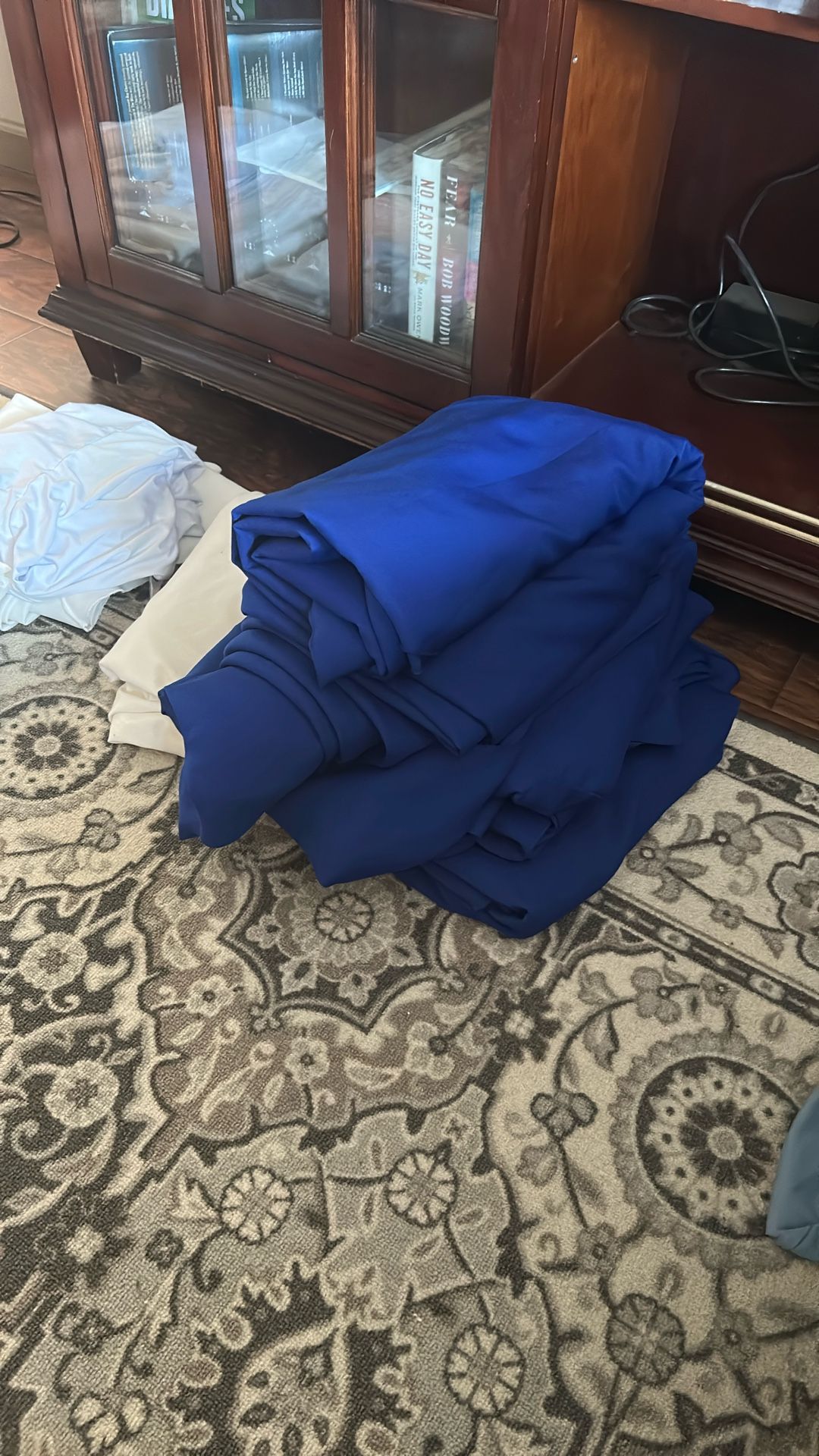 Table Cloths Blue Round