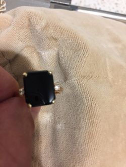 Black Onyx and diamond ring