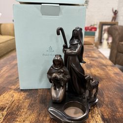 PARTYLITE Holy Night Shepherd Tealight Candle Holder Nativity