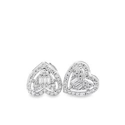 Sterling Silver VVS Moissanite 0.91 CTW Heart Earring