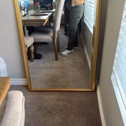 Gold Frame Rectangle Mirror 