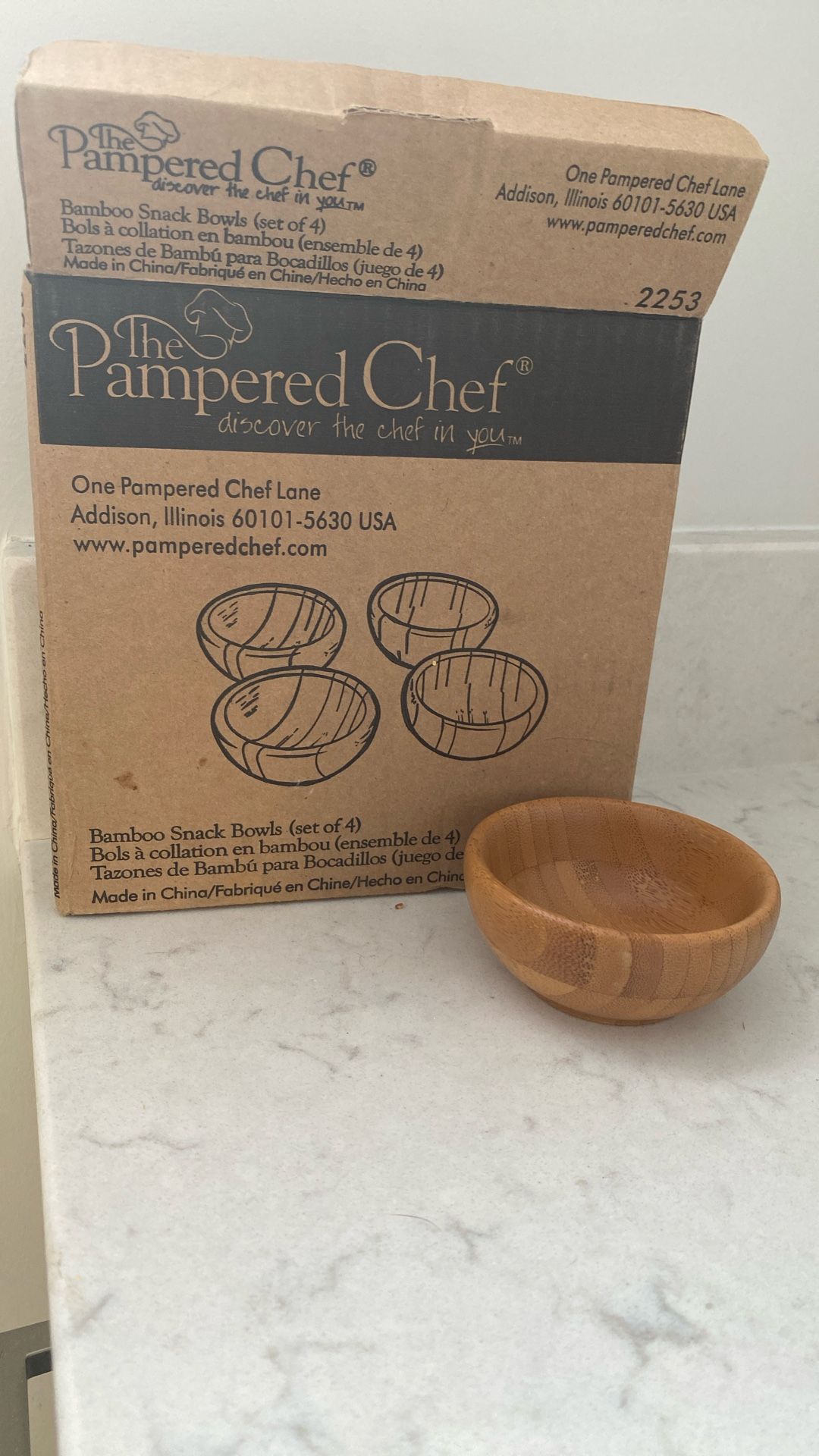 Pampered Chef Bamboo Snack Bowls