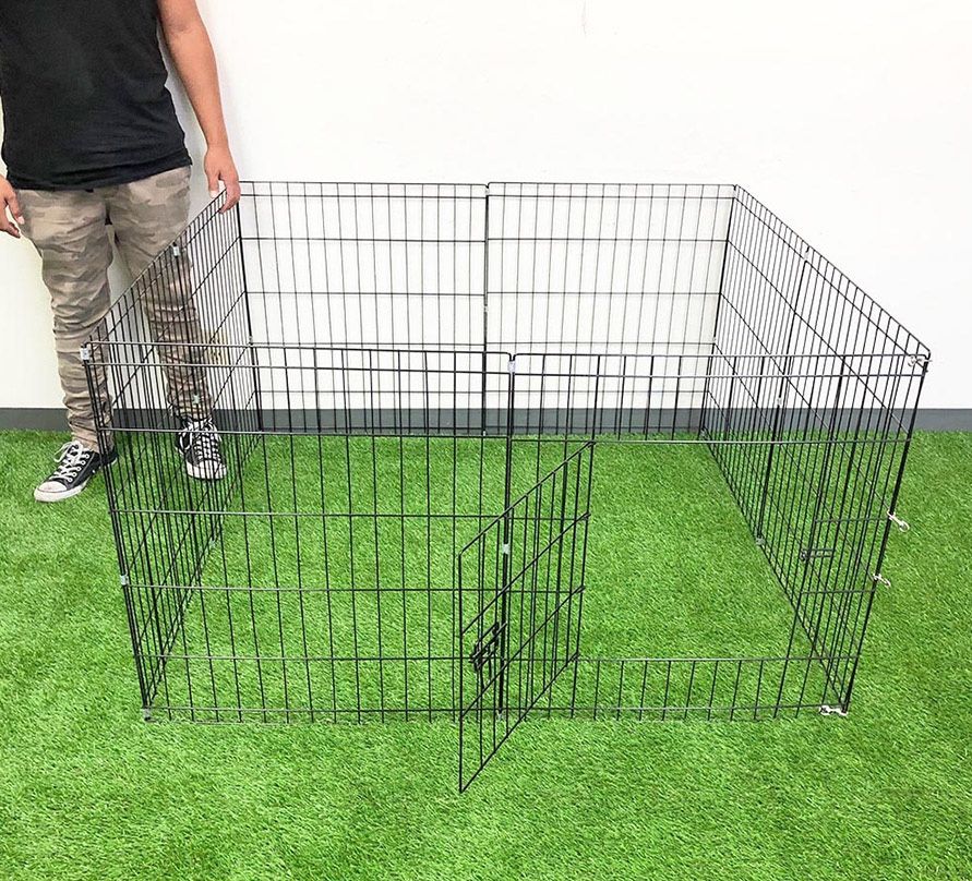 (New) $35 Small 24” Tall Dog Pet Playpen Fence Gate 8-Panels X (24” Tall X 24” Wide)