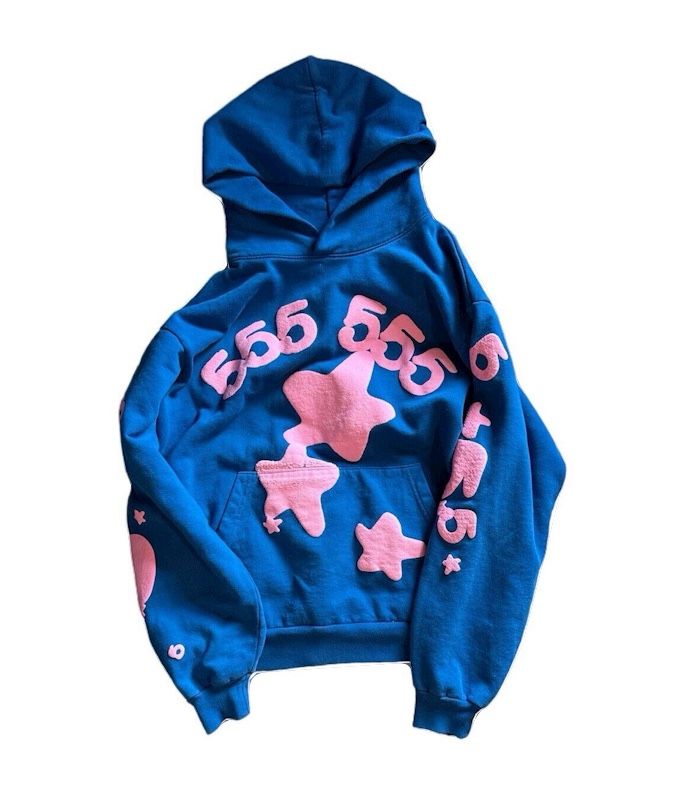 Men’s Small Blue and Pink 555 Sp5der hoodie