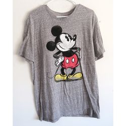 Disney Mickey Mouse Gray Tee - Size Large