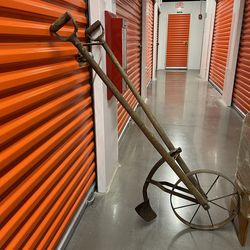 Push Hand Plow With Accessories Antique