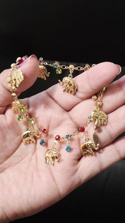 14k Gold Plated Elephant Bracelet