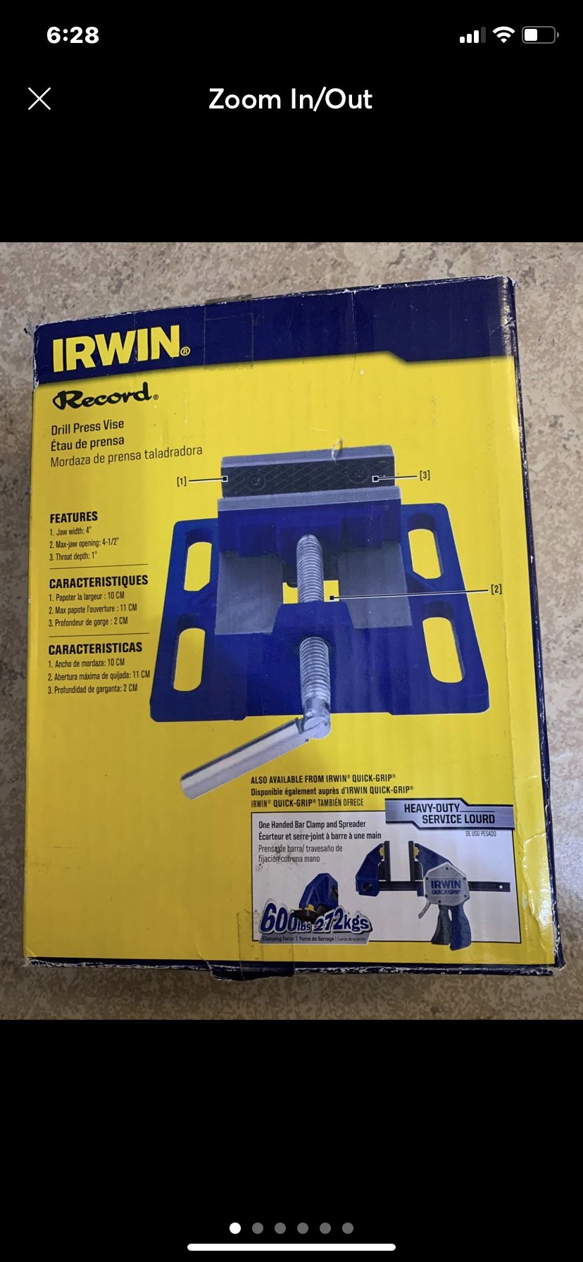 New! Irwin Record 4-in Cast Iron Drill Press Vise.