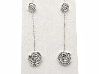 1.40 Dwt Diamonds 5.5 Grams White Gold 14k Earrings Jg1025orzmia