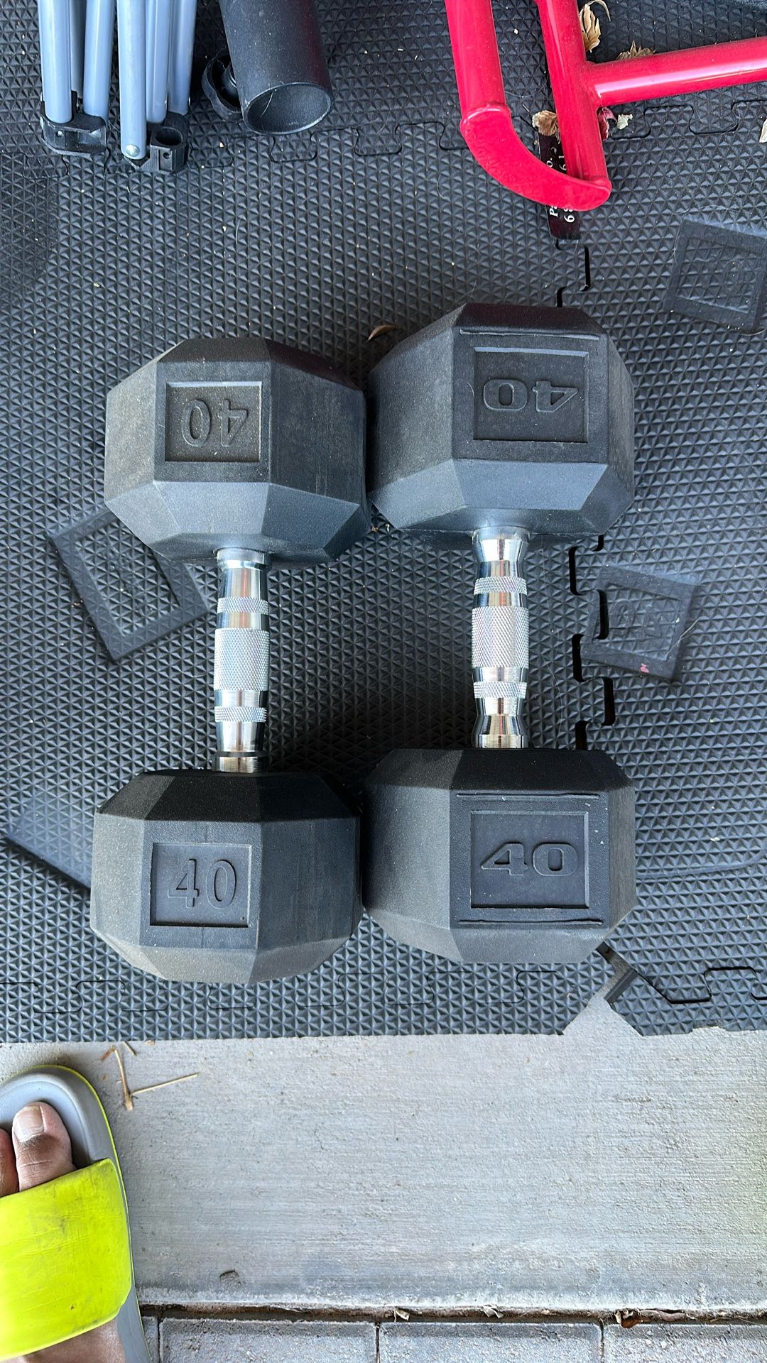 Pair Of 40lb Hex Dumbbells