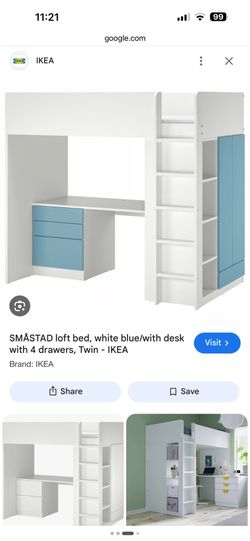 Ikea single desk bunk bed