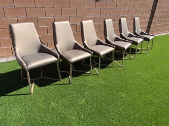 Set of 6 Modern Upholstered Dining Chairs