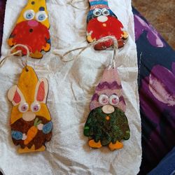 Four Gnomes Ornaments  3.00 Dollars Each Handmade
