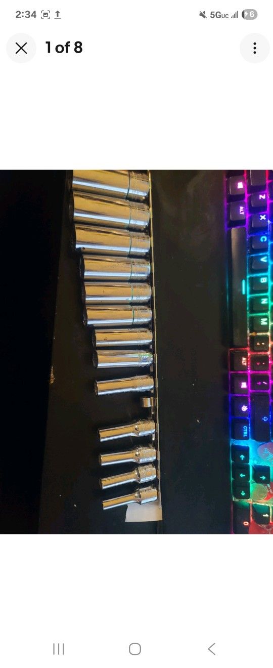 Mac Tools 14pc Socket Set Missing 1 10mm 3/8 Drive Chrome Deep