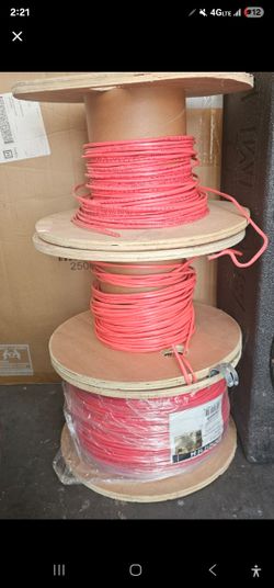 Red Fire Alarm / Low Voltage Wire – 3 Spool Lot
