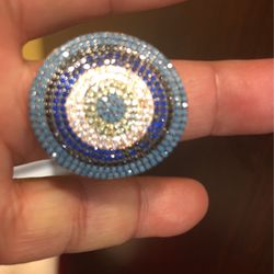 Beautiful rose silver with Turquoises Sapphire antique looking ring