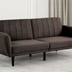 Brand New Dark Grey Futon Sofa Sleeper 