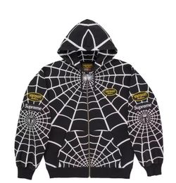 BRAND NEW SUPREME VANSON LEATHER SPIDER-MAN ZIP UP HOODED SWEATSHIRT BLACK SIZE XXL $500