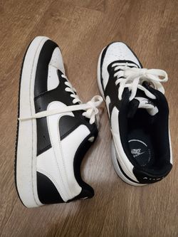 Nike Court Vision white/black sneakers women shoes size 10
