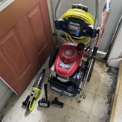 Pressure Washer Honda RYOBI Vacuum With Two Batteries 