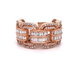 14Kt Rose Gold Diamond Effy Ring 6.60g .82CTW Size 7 2463