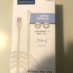 10 Foot Lightning to USB Charging Cable for Apple iPhone, iPad, iPod