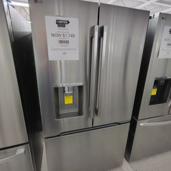 Only $1749! LG 24 Cu Ft Counter Depth MAX Zero Clearance 3 Door French Door Refrigerator w/ Craft Ice