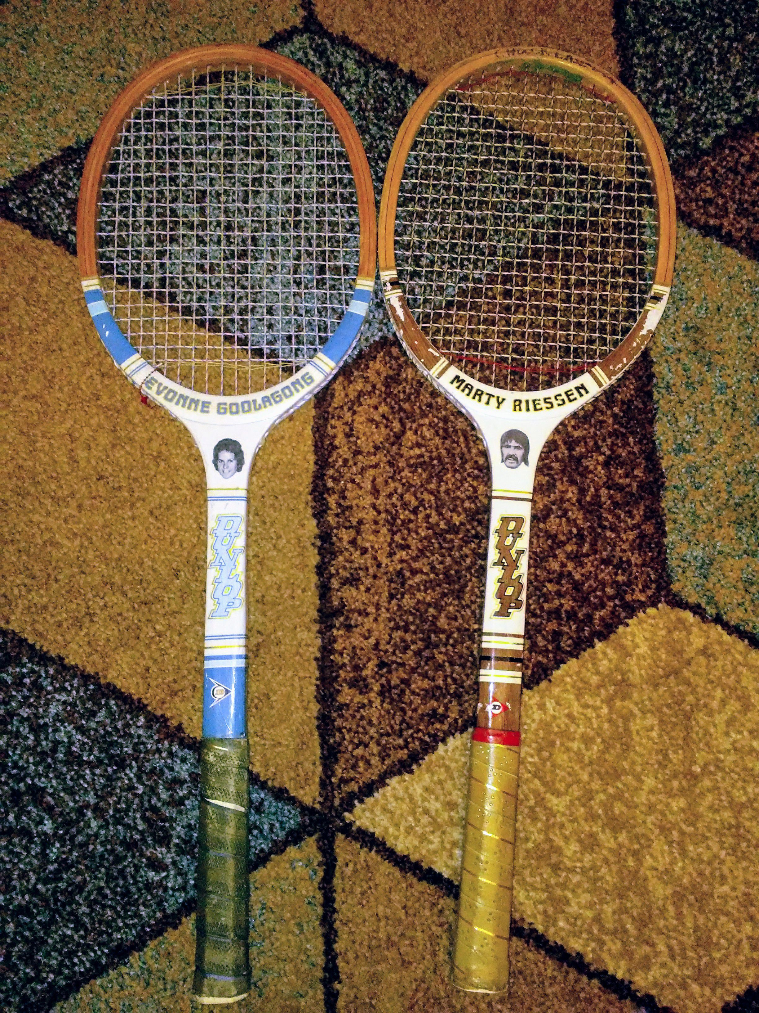 2 Vintage Dunlop Wooden Tennis Rackets