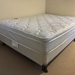 5 year old Full size mattress and boxspring with frame for sale