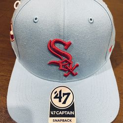 47 Chicago White Sox Hat Cap Mens Captain Snapback Powder Blue FATHERS DAY