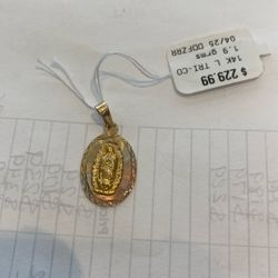 14 K Tricolor Pendant