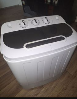 SUPER DEAL Compact Mini Twin Tub Washing Machine 13lbs Capacity Portable Washer Wash and Spin Cycle Combo