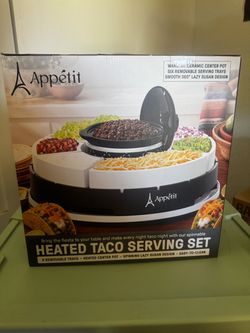 Heated taco serving set